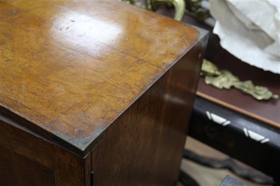 A Victorian brass bound oak military chest, W.3ft 3.5in